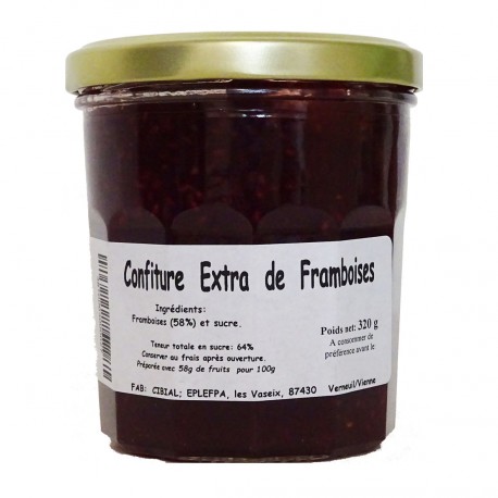 CONFITURE EXTRA DE FRAMBOISES - 320 g