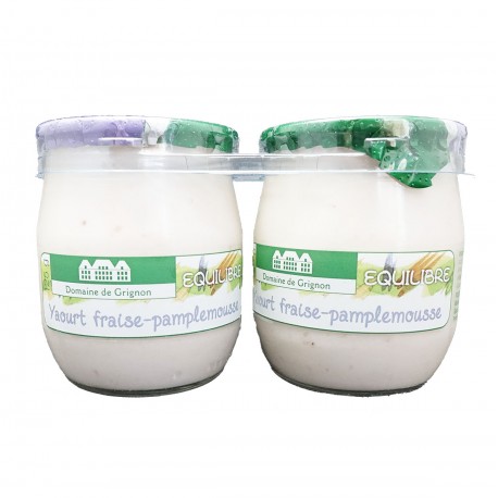 YAOURT FRAISE PAMPLEMOUSSE - 2 POTS VERRE - 250 g