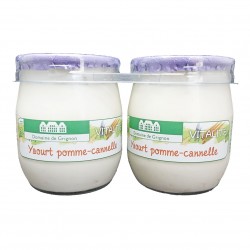 YAOURT POMME CANNELLE - 2 POTS VERRE - 250 g
